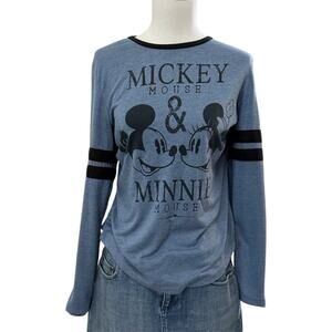 Mickey & Minnie Mouse Long Sleeve Shirt Sz M Disney Comic Streetwear